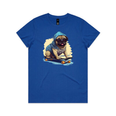 Skater Pug — Lady's T-Shirt Thumbnail