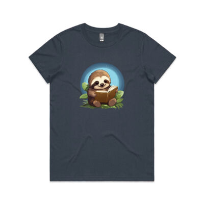 Sloth and a Book — Lady's T-Shirt Thumbnail