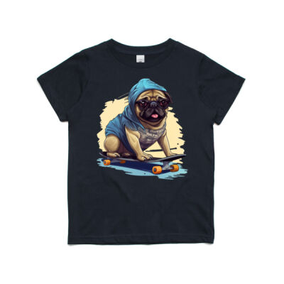 Skater Pug — Small Kid's Shirt Thumbnail